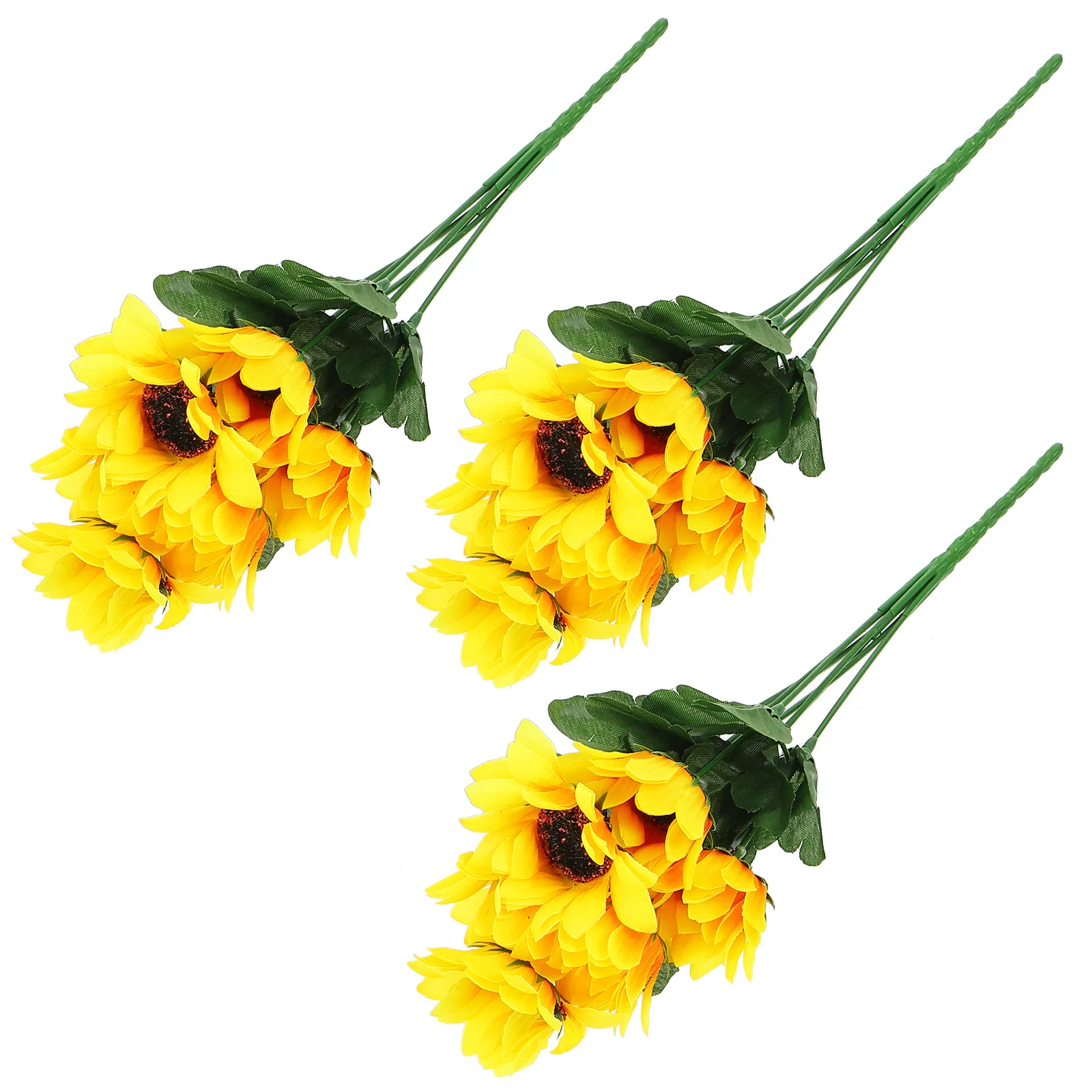 

3 Bunches Simulation Sunflower Bouquet Lifelike Decoration for Wedding Party Home Gathering Photography Prop Artificial