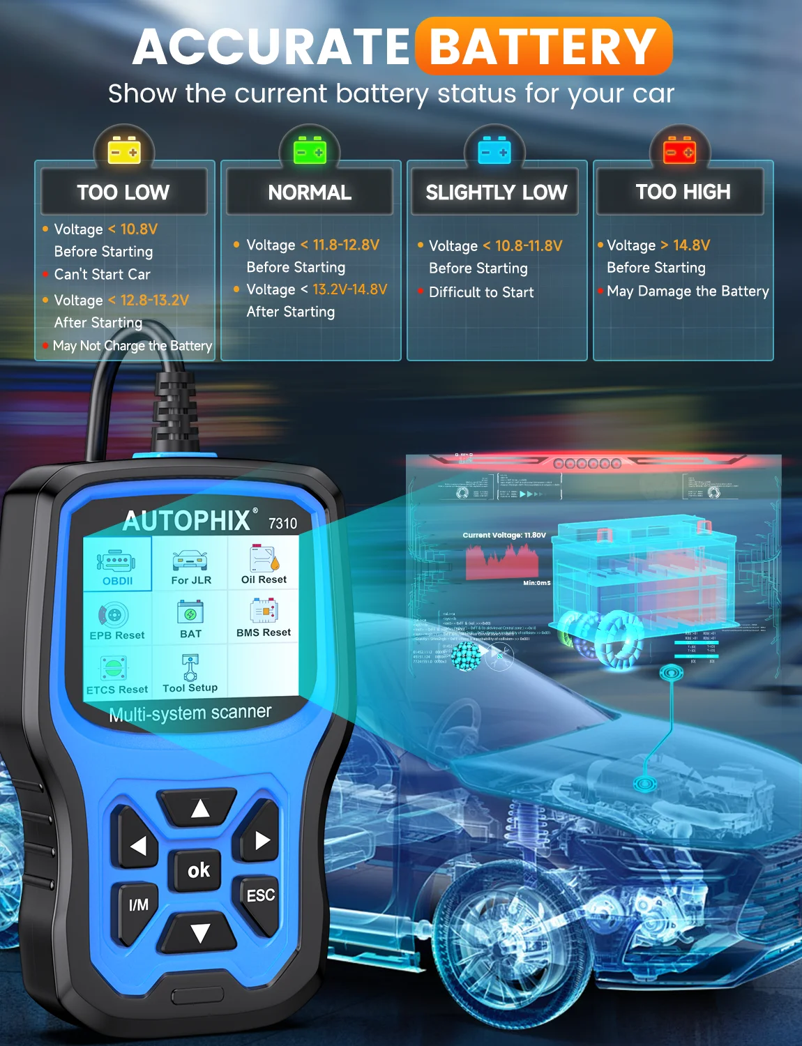 Autophix 7310 OBD2 Scanner for For Land Rover For Jaguar All System Auto Scan ABS SAS D.PF Oil Reset Car Diagnostic Tool