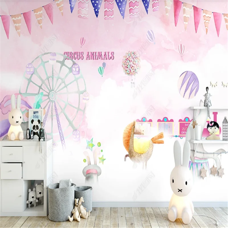 

Nordic Mural Wallpaper For kids Room Style Dream Amusement Park Children's room Decorative Background Wall Paper Home Decor