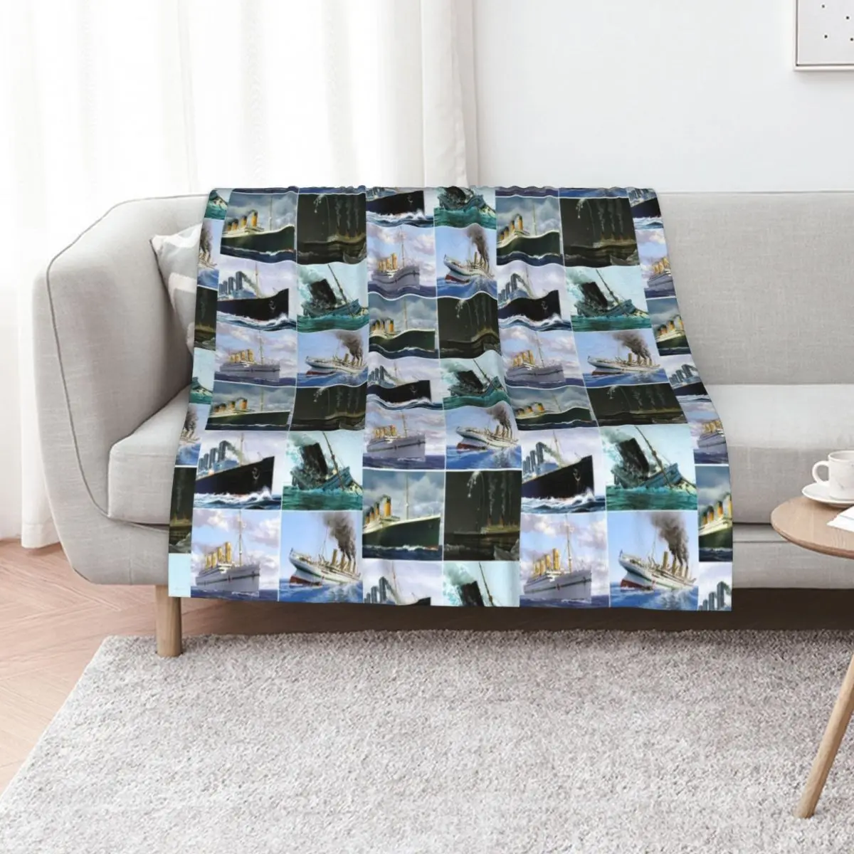 Titanic,iceburg,white star star liners,ship Throw Blanket Sofa Throw Furrys Flannel Polar Soft Blankets
