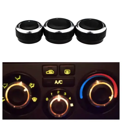 Accessories For Hyundai Elantra 2004-2016  Air Conditioning Knob Aluminum Alloy AC Knob Heat Control Button Replacement 3pc