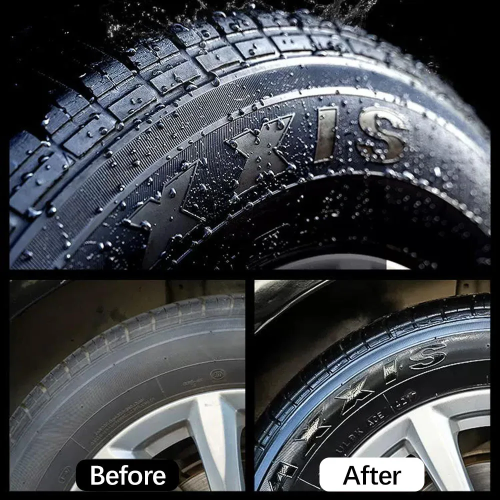 Car Tire Shine Coating Aivc Long Lasting Tyre High Gloss Plastic Rubber Wheel Restorer Agent Spray Tyre Polishing Car Detailing