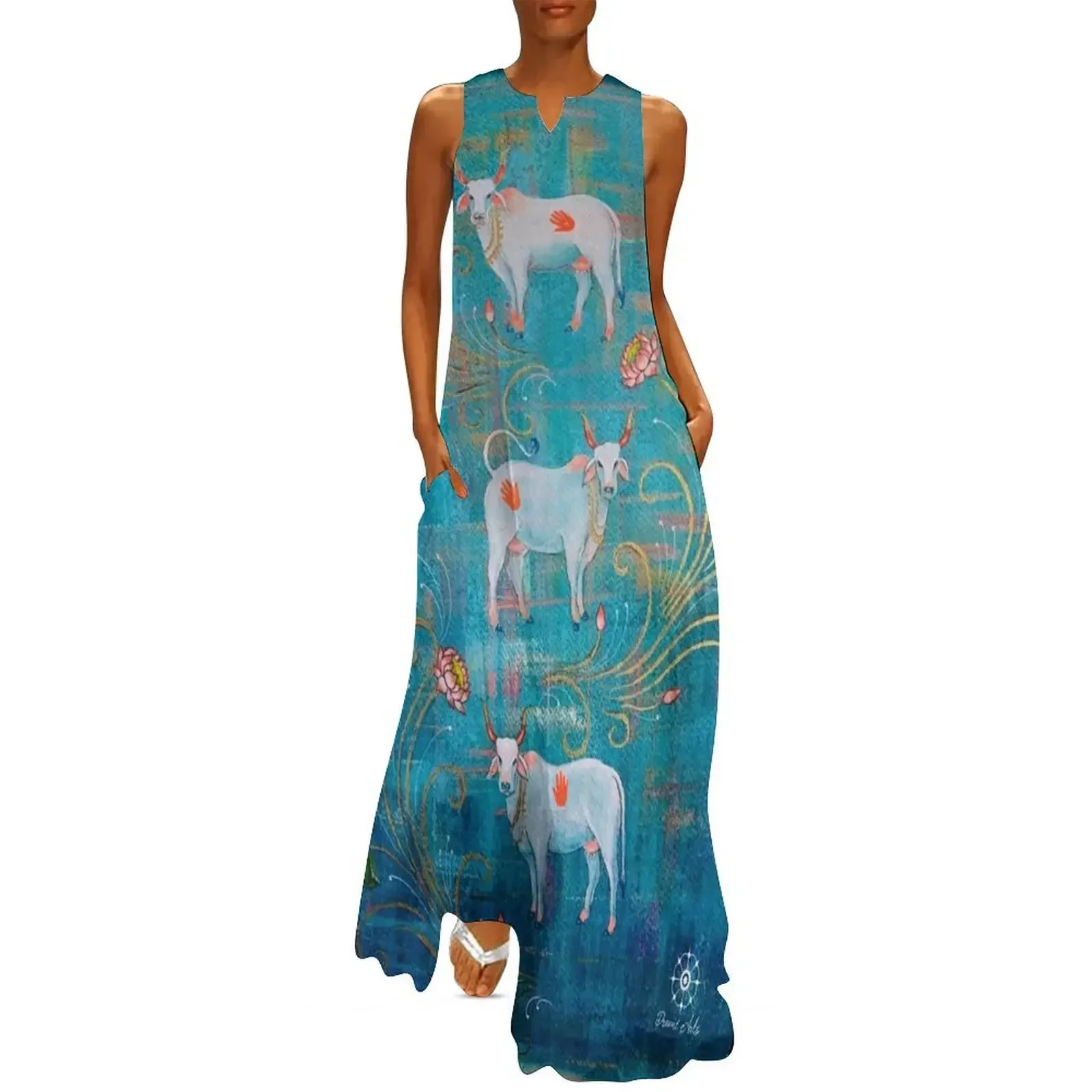 

His Cows Long Dress women dresses birthday dresses for women women dress Women's summer dress