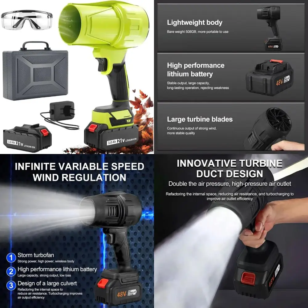 

Cordless Leaf Blower - Lightweight and Powerful, 200 MPH Airflow, 40-Minute Runtime for Efficient Yard Cleanup