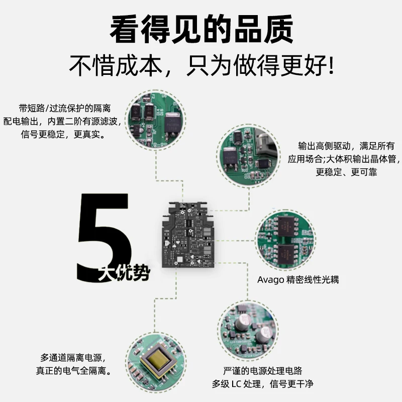 One in two out safety barrier, high precision, signal isolator 0-20mA analog signal isolation module transmitter