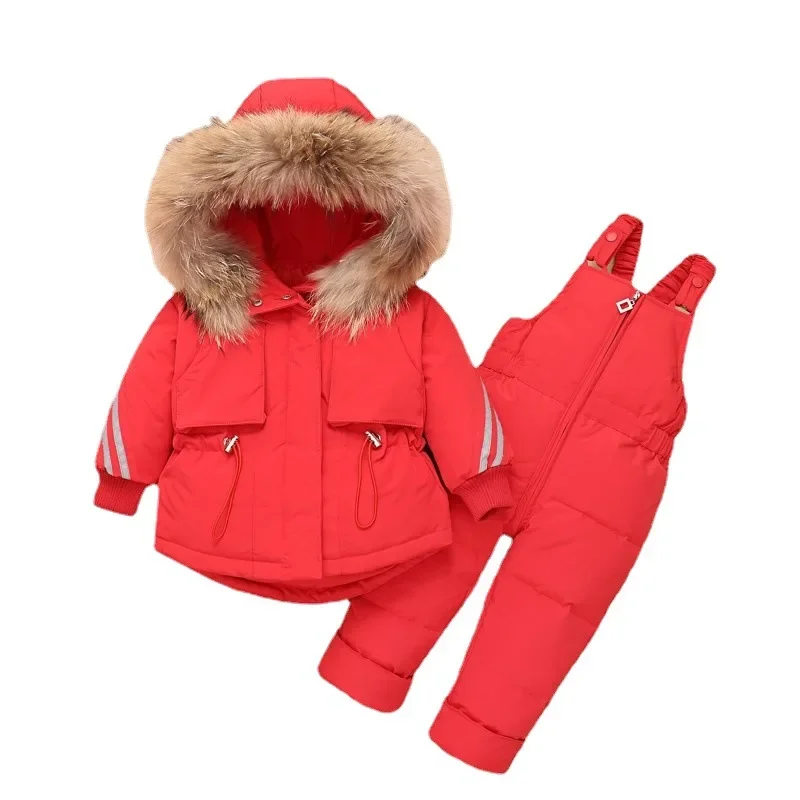 Children Winter Clothing Set 2pcs Down Jacket Jumpsuit for Baby Toddler Boy Girl Thicken Warm Kids Clothes Infant Snow Suit 1-4Y