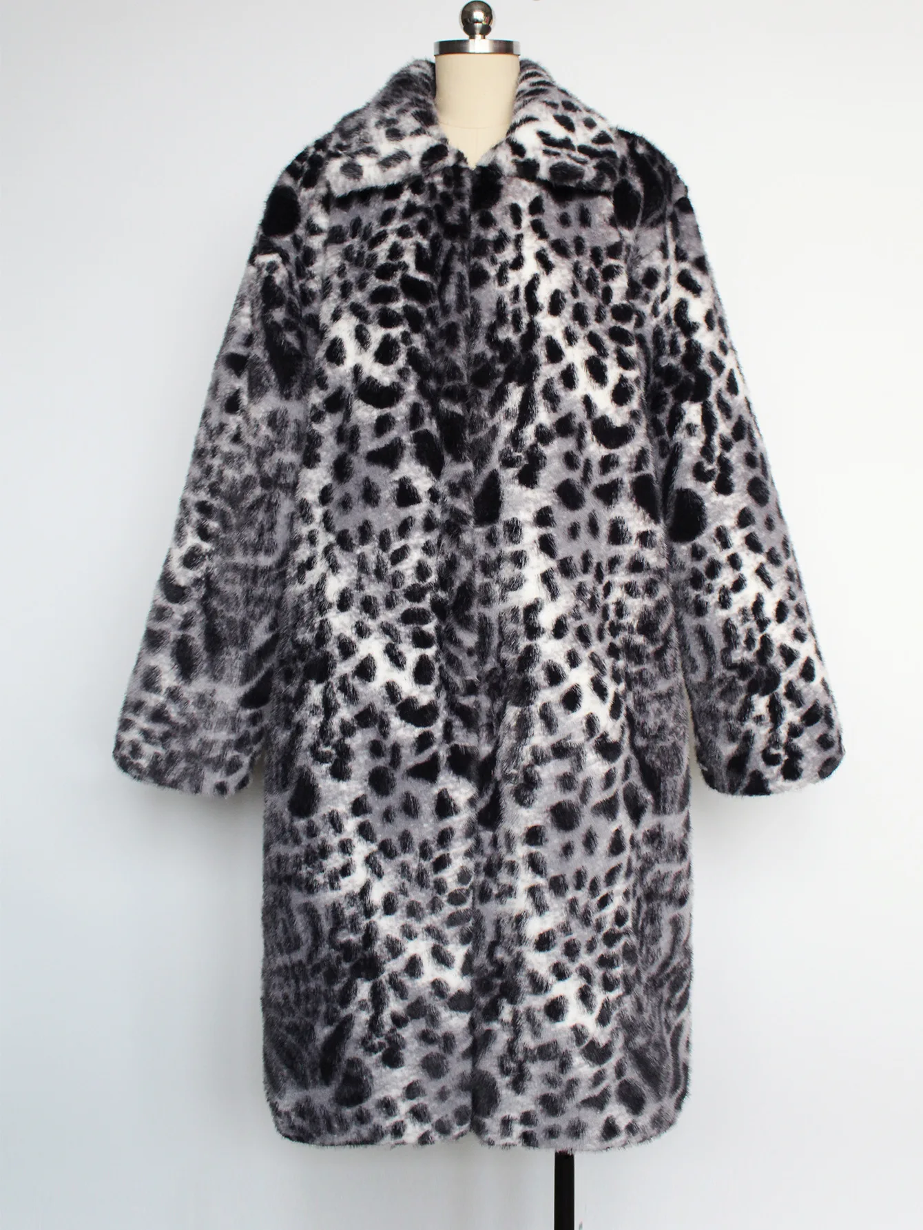 

2025 Winter Thicken Keep Warm Jackets Lengthen Coats Fur Fluffy Long Coats Jacket Outerwear Retro Mens Faux Fur Leopard Jackets