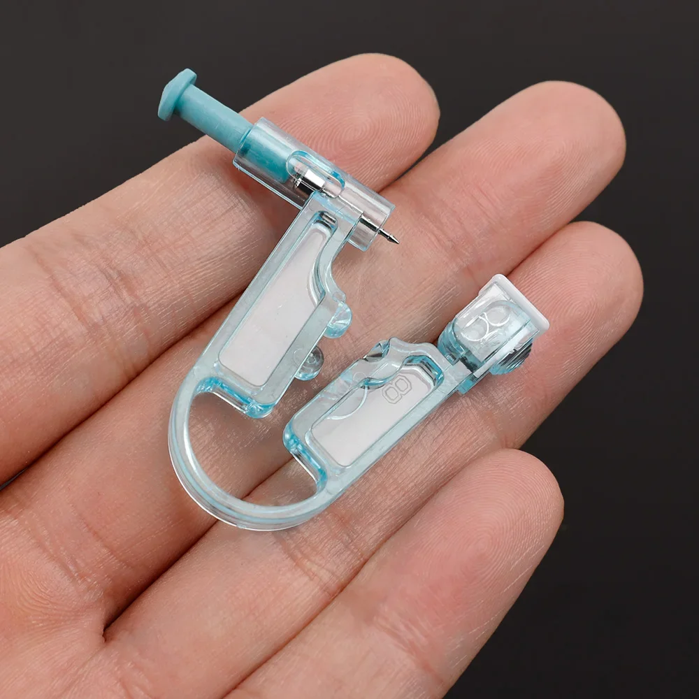 Blue Disposable Ear Piercing Gun Kit Asepsis Healthy Safety Nose Earring Piercer Tool Machine Kit Studs Body Jewelry Accessories