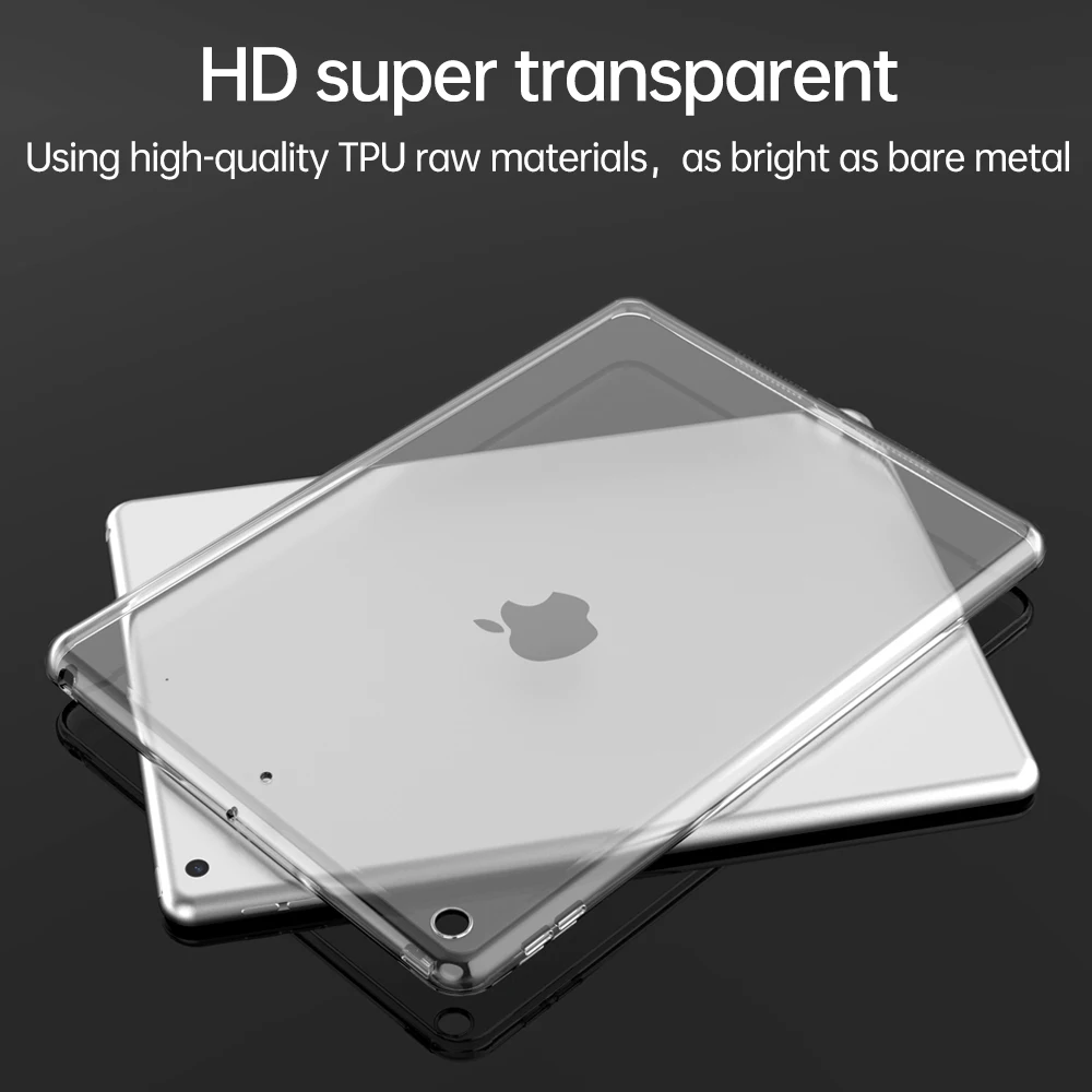 For iPad Pro 11 Case For iPad Air 5 4 3 2 9.7 6 7 8 9 10.2 2021 Mini 6 Clear TPU Cover For iPad Pro 11 2022 10th Generation Case