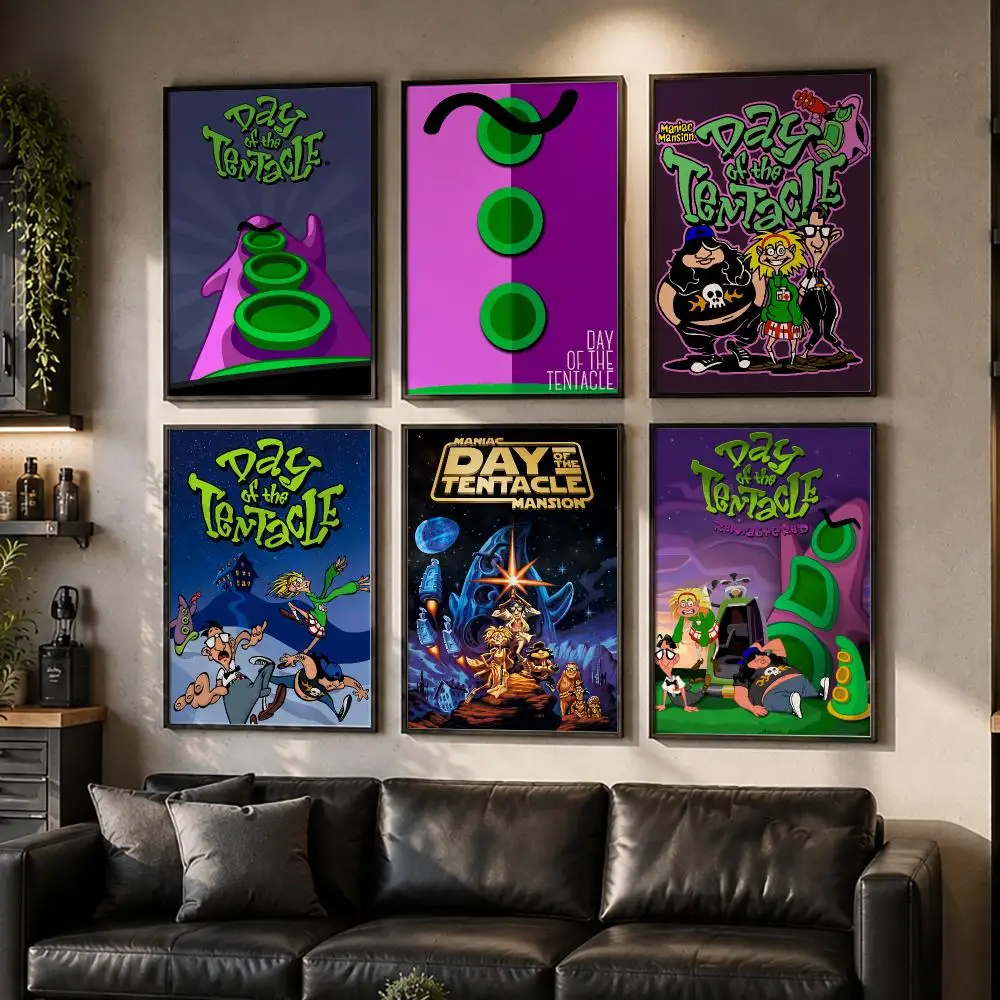 Day Of The T-Tentacle Painting Poster HD Home Wall Stickers House Hallway Living Room Bedroom Bar Office Decor Art Prints