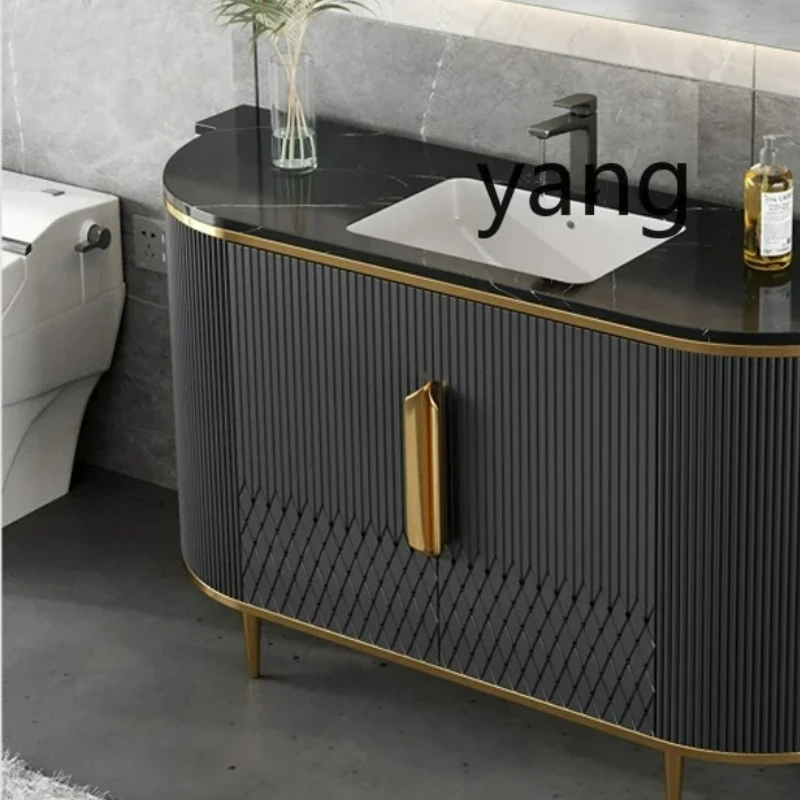 

LH bathroom cabinet hand washing solid wood modern simple floor toilet washstand