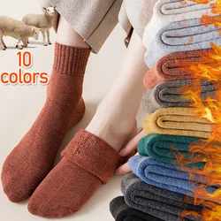 10 colori addensare calze di peluche uomo donna Casual calze da pavimento per interni a prova di freddo moda calda Harajuku Sox calze autunno inverno