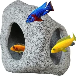 Fish Tank Cave Stone Landscaping Decoration Ornaments Aquarium Cichlid Shelter Hiding Cave Aquarium Accessories Decor Stone