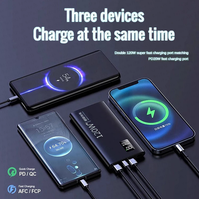 For Xiaomi 500000mAh Powerbank Mobile External Spare Battery Fast Type-C Portable Charger Charging For iPhone Samsung Power Bank - view 2