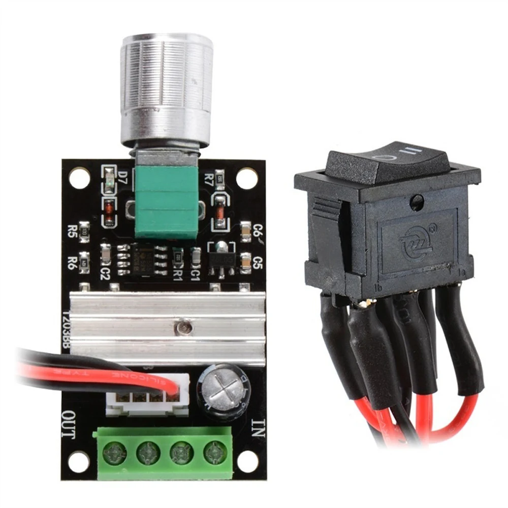 1203BB 6V/12V/24V 3A 80W DC Motor Speed Controller PWM Adjustable Reversible Motor Driver 3A Fuse PWM Motor Speed Controller