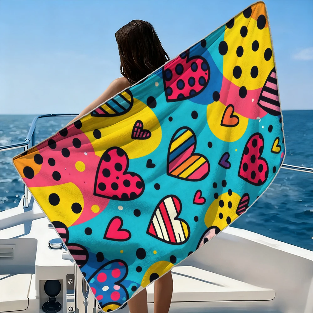 

Pink Yellow StripesBeach Towel Ultra-fine Fiber Quick Drying Absorbent Beach Swimming Vacationvacation Essentials Gifts