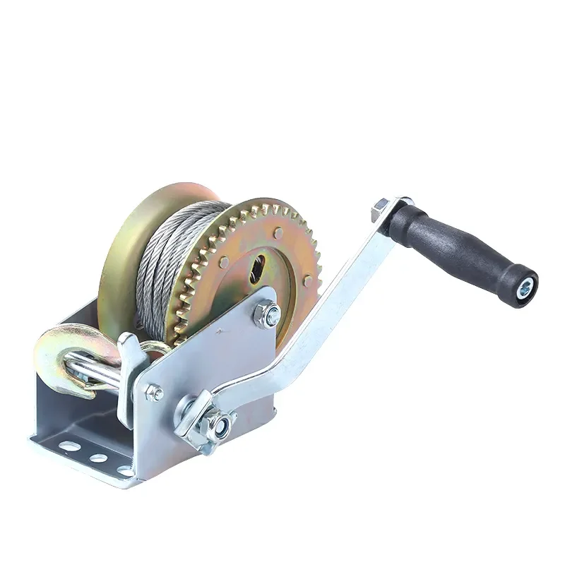 Top Quality 2600Lbs Portable Hand Winch With Brake Hand Winch with Friction Brake Self Braking Boat Winch