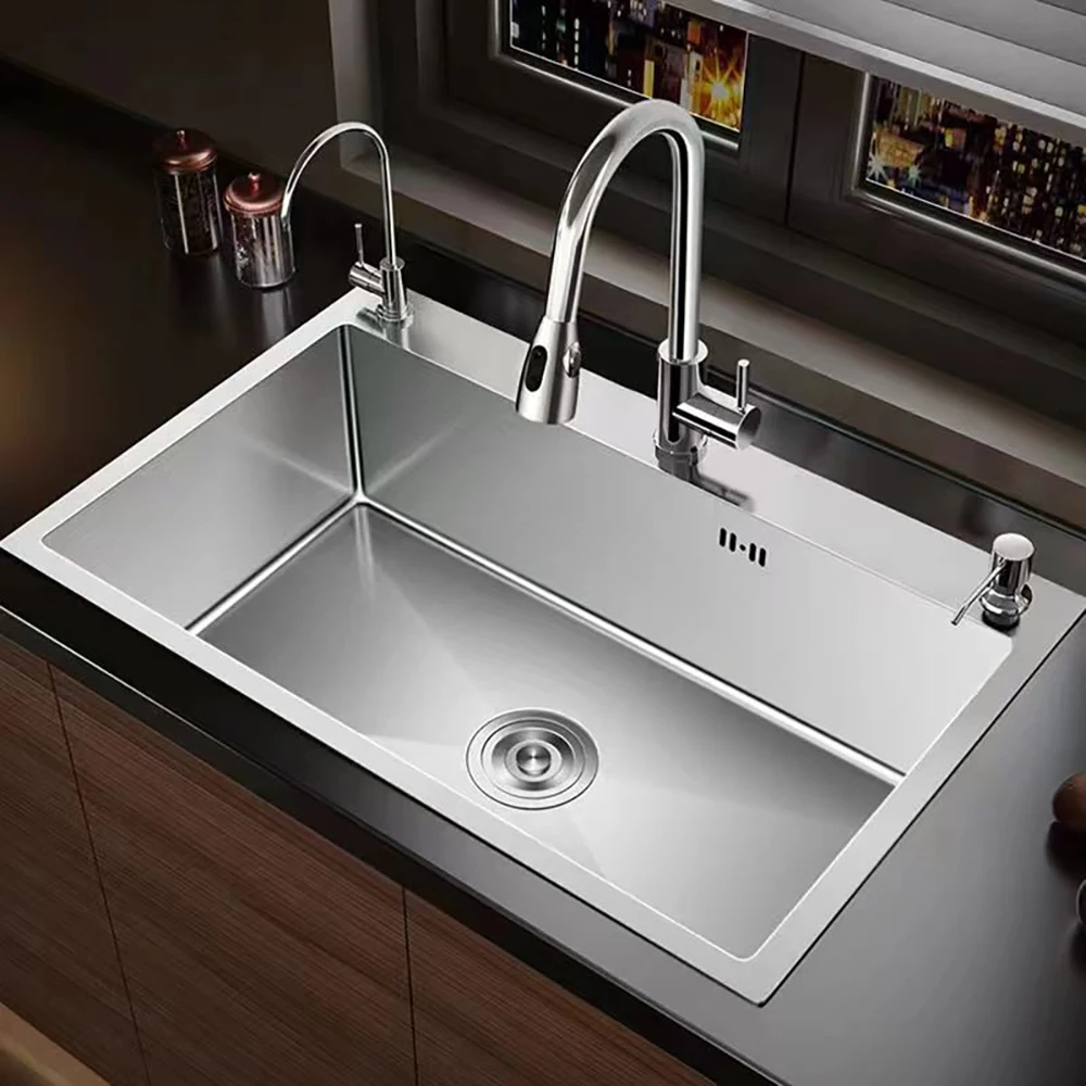 Kitchen Sinks 304 Stainless Steel Sink Single Sink Fregadero Cocina Kitchen Fixture CE RoHS 싱크대 주방 اواني منزلية للمطبخ Для Кухні