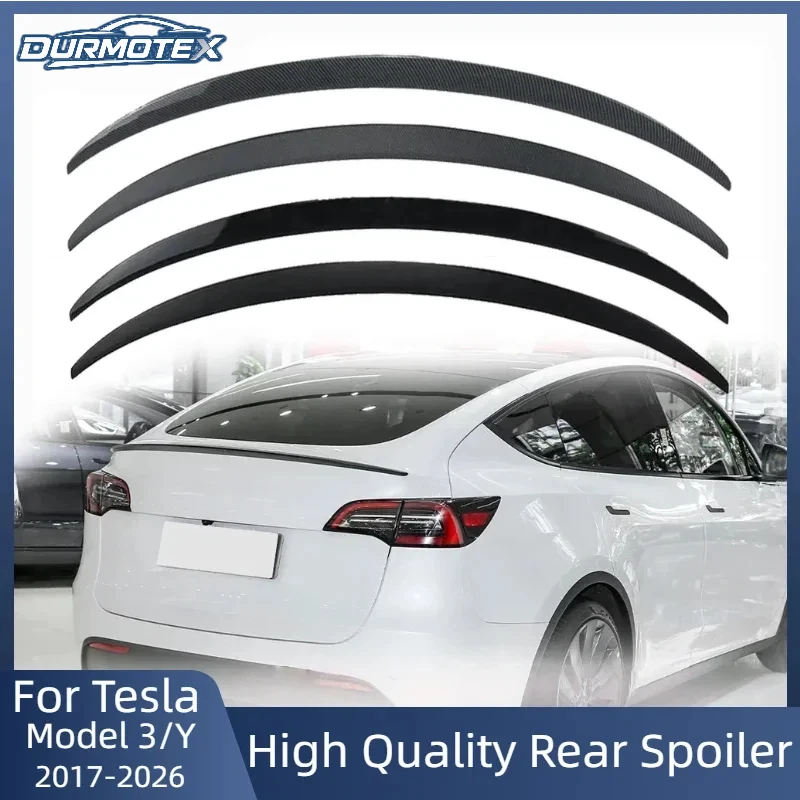 High-performance Matte Carbon Rear Trunk Spoilers Wing Tail For Tesla Model 3 Y Juniper 2026-2017 Tuning Accessories Refit
