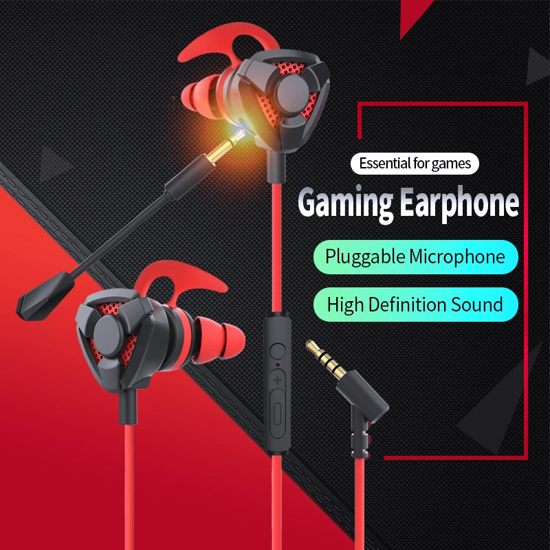 K3 سماعة أذن داخل الأذن سماعات أذن مع سماعة رأس مريحة سماعات ألعاب سلكية سماعات أذن للألعاب مع ميكروفون HIFI 6D