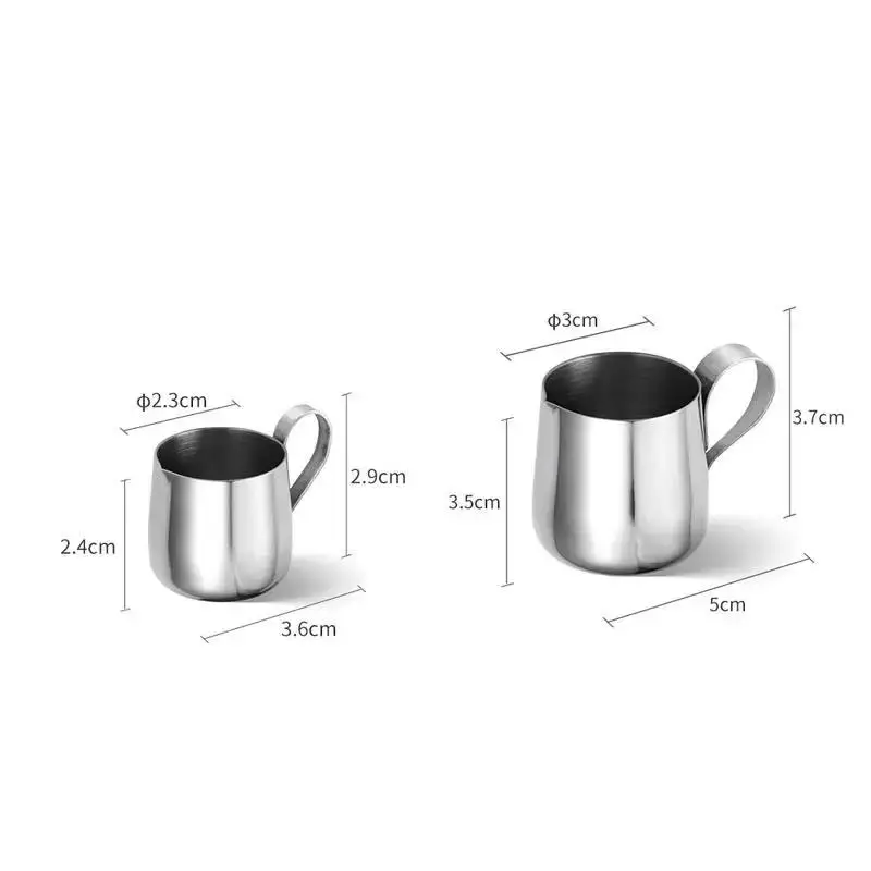 Stainless Steel Coffee Milk Frothing Pitcher Measuring Cup With Pouring Spout Espresso Creamer Latte Art Cup Coffeeware