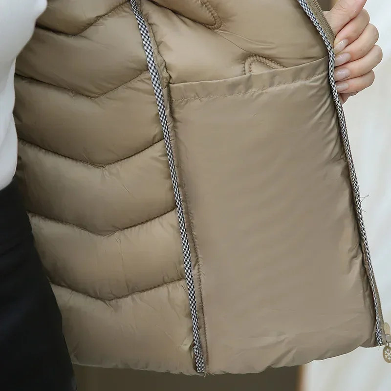 Women\'s Waistcoat Autumn Vest Padded Sleeveless Jacket Winter Warm Cotton Padded Puffer Vest Tops Outwear Female Hooded Coats