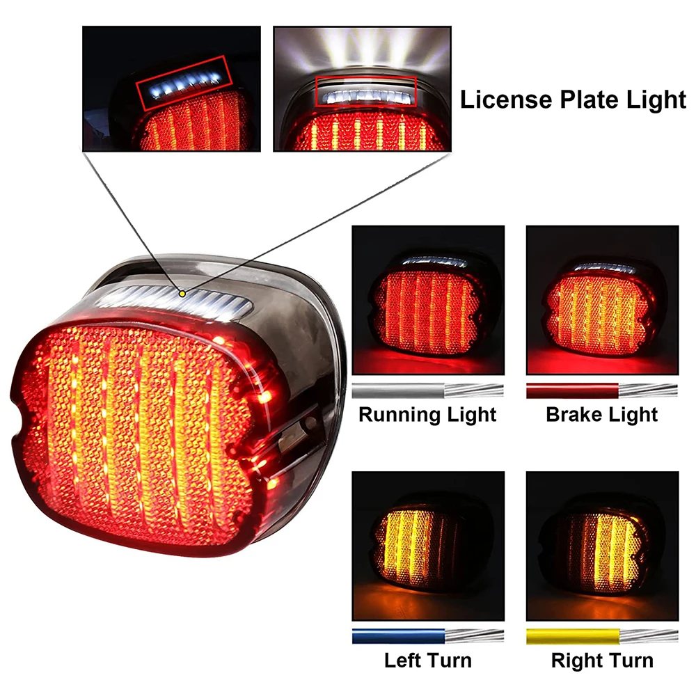 LED Taillight with Braking Turn Signal 1 pcs Replacement Tail Light for-Harley Dyna Road King Electra Glide Street Bob Touring