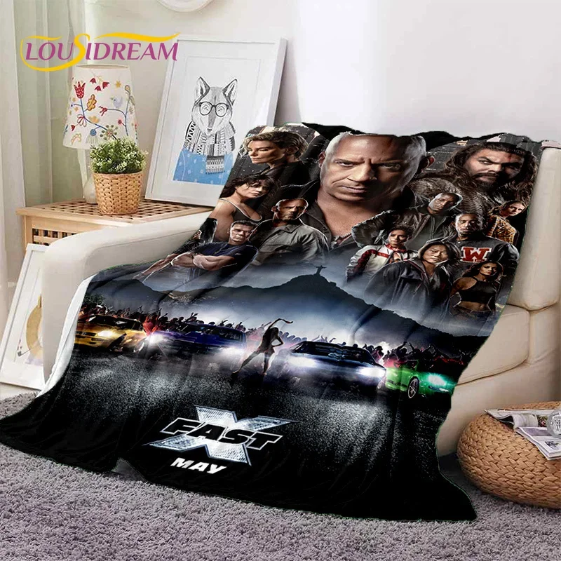 Latest Fast & Furious X 10 Vin Diesel Movie Soft Flannel Blanket for Beds Bedroom Sofa Picnic,Throw Blanket for Outdoor Leisure