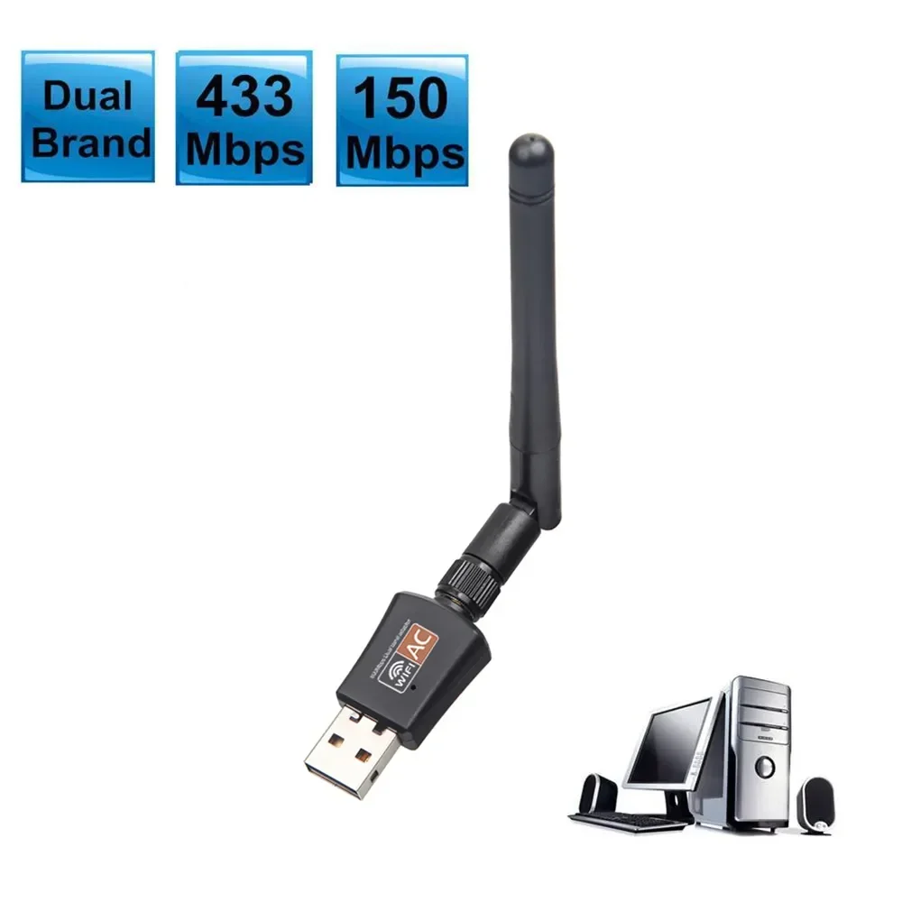 Dual Band 600Mbps USB wifi Adapter 2.4GHz 5GHz WiFi with Antenna PC Mini Computer Network Card Receiver