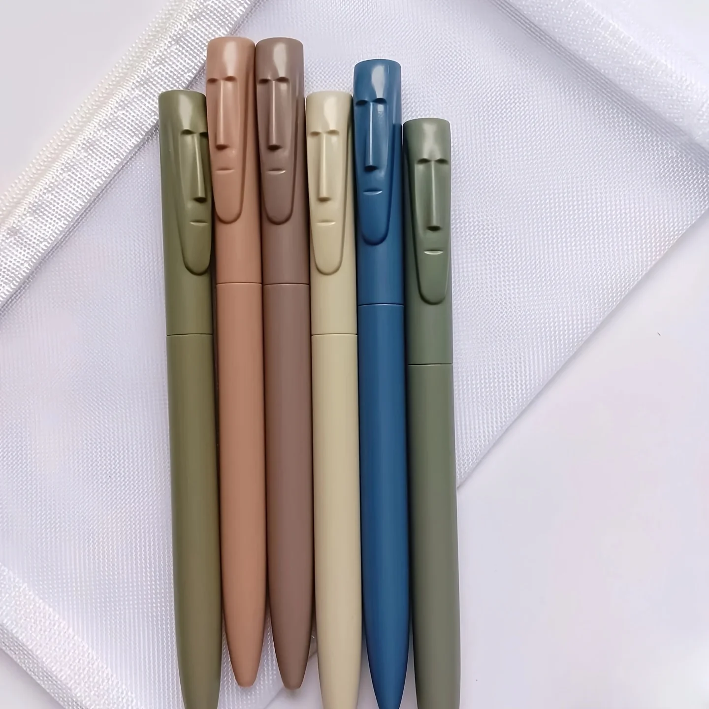 5/6/11 جزيرة عيد الفصح أقلام محايدة لطيفة للغاية، أقلام صورة موي قابلة للتمديد، أقلام جيب صغيرة ذات مركز منخفض للجاذبية، سعة كبيرة #6