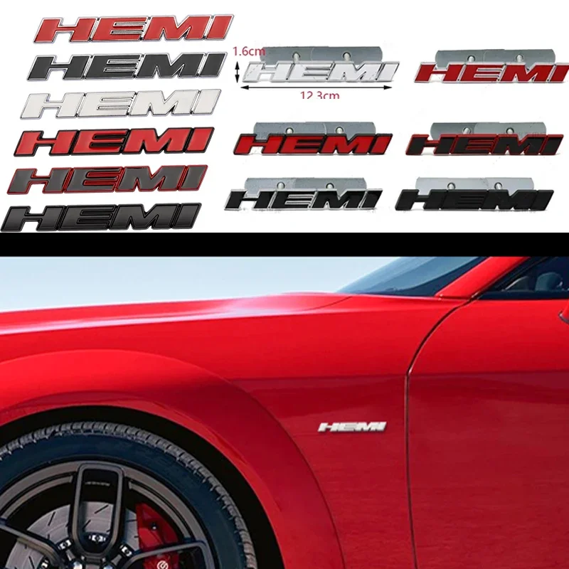 Emblema Metálico para Parrilla Delantera de Coche, Adhesivo para Maletero Trasero, Logotipo HEMI para Dodge, Accesorio para Caliber, Jcuv, Journey, Challenger, RAM, SRT, Caravan