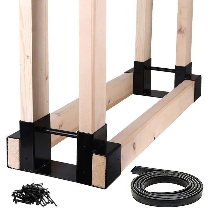 Heavy Duty Firewood Storage Rack, Indoor Outdoor Log Holder for Fireplace Wood Storage