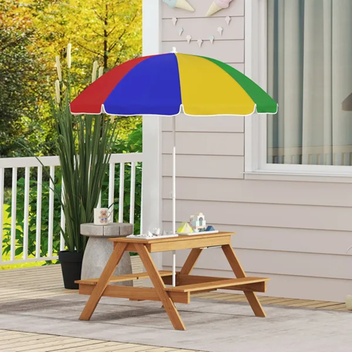 Wooden Outdoor Kids Picnic Table ( Amazon Shipping)(Prohibited by WalMart)