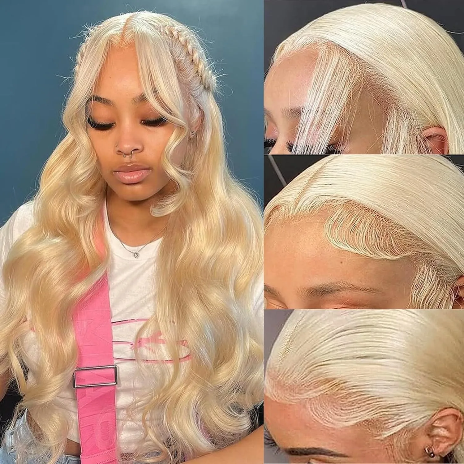 

38 46 дюймов Медовый Блондин 13x6 Прозрачный 613 HD Парик Фронта Шнурка Бразильский 13x4 Объемная Волна Парики Фронта Шнурка Человеческие Волосы