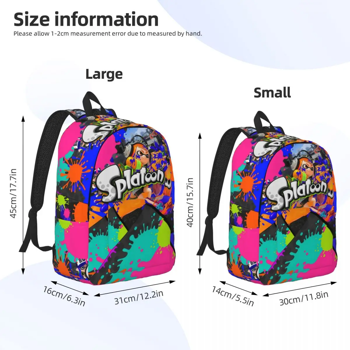 Zaino del fumetto Splatoon per ragazzo ragazza bambini studente scuola Bookbag gioco Graffiti tela Daypack scuola materna borsa primaria regalo