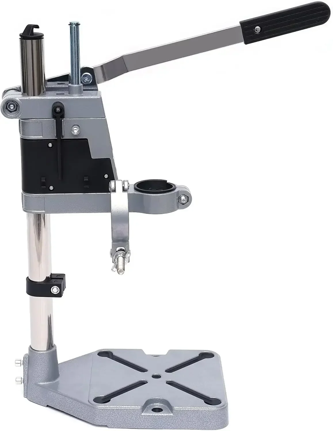 حامل مثقاب كهربائي محمول بفتحة مزدوجة مع مشبك، أداة حفر وإصلاح منضدة العمل، مناسبة لورشة العمل