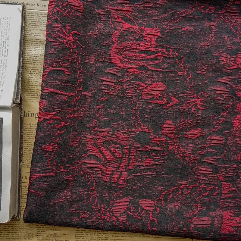 

45x139 см тисненая большая цветочная пряжа, окрашенная жаккардовая ткань, весенне-осенняя женская сумка для платья, ткань для шитья своими руками A300