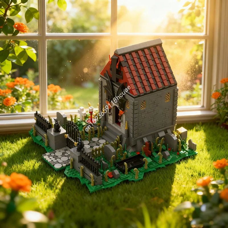 

1930pcs MOC Halloween Cemetery Seasonal Halloweened Model Building toys blocks Christmas gift DIY creative idea Education Kids