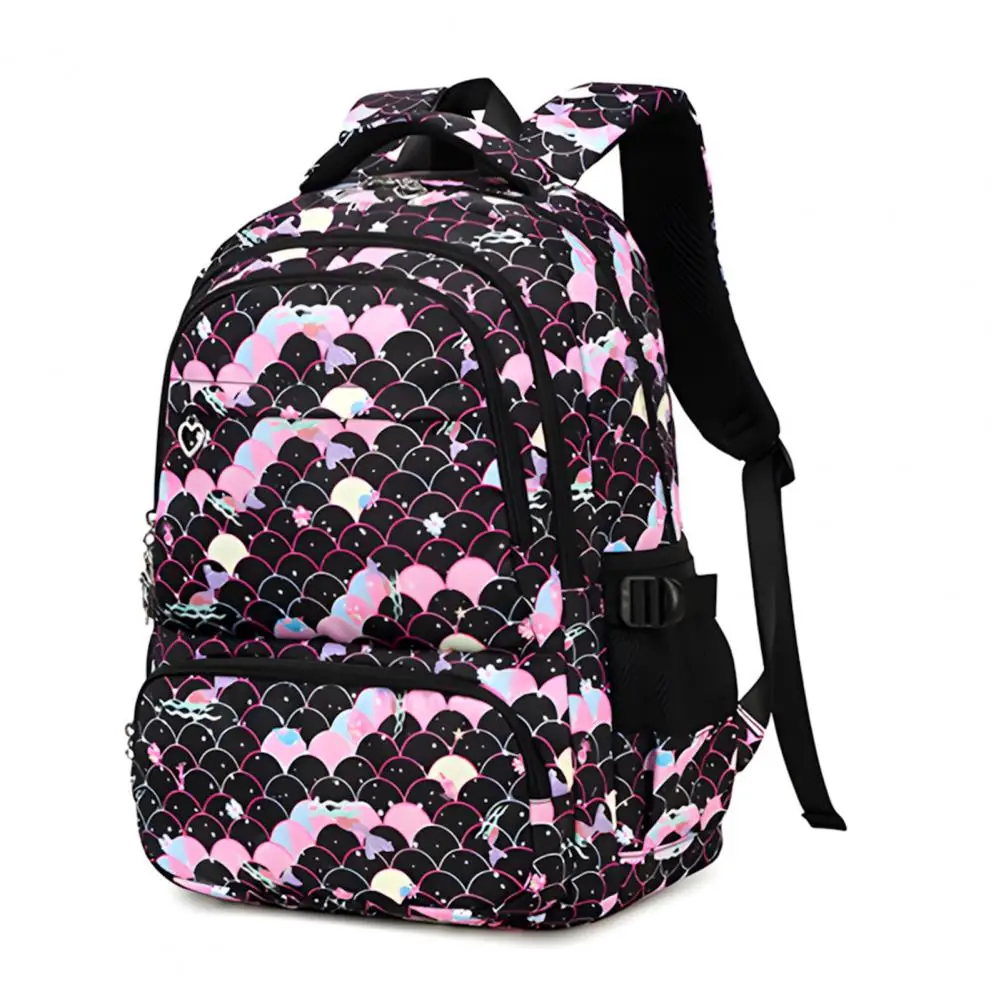 Girls Backpack with Side Pockets Girls Insulated Lunch Bag Mermaid Print School Bag Set with Insulated Lunch Box for Teens