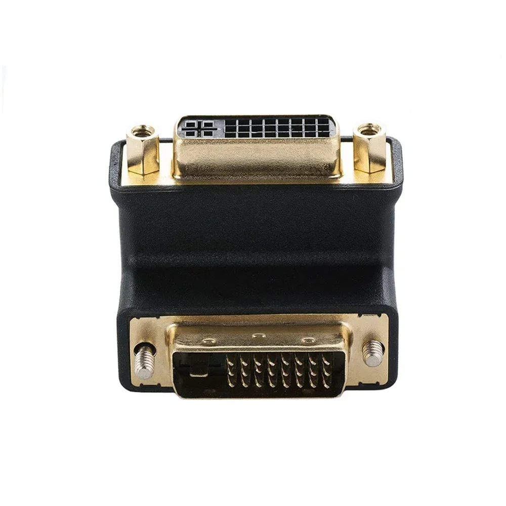 90 درجة الزاوية اليمنى الكوع الذهب 90 ° DVI 24+5 ذكر إلى DVI 24+5 موصل محول أنثى #4