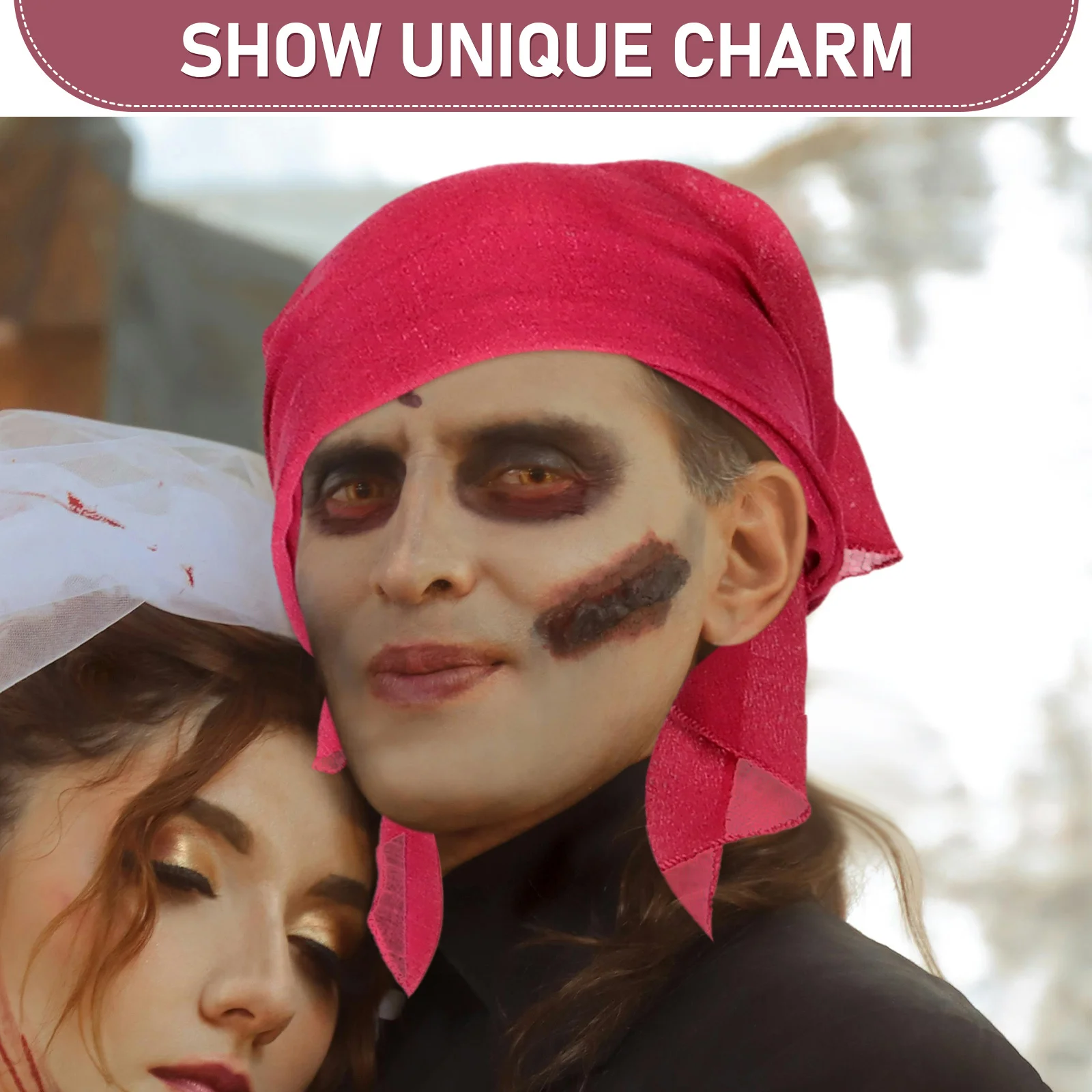 1 مجموعة القراصنة زي الاكسسوارات وشاح داكن باندانا وشاح حزام لجميع القديسين تأثيري حفلة القراصنة الخصر الفرقة الكبار #2