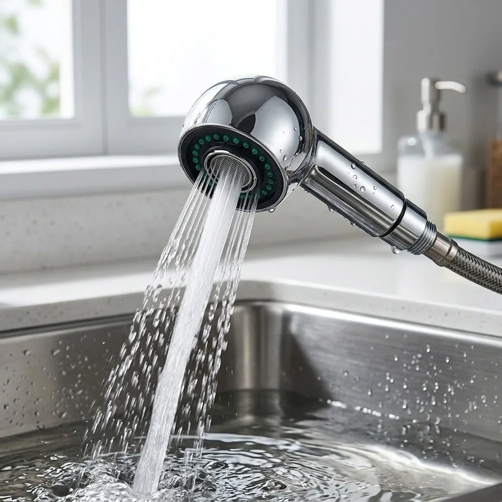 Sink Tap Spray Head Compatible with Most For Kitchen Bathroom Faucets Dual Mode ABS 5.6x17.5cm Easy Hand Tighten
