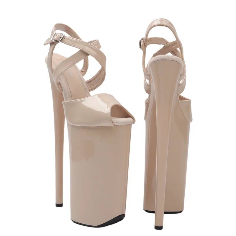 Bild 3: Leecabe 26CM/10 Zoll Plateau-Sandalen mit Lackobermaterial, sexy, exotische High Heels für Partys und Pole Dance