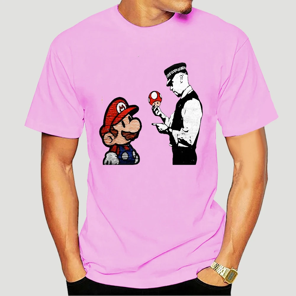 Camiseta Retro con Graffiti de Banksy Mushroom para hombre, camisa de arte callejero de Londres, divertida, Unisex, 8940X