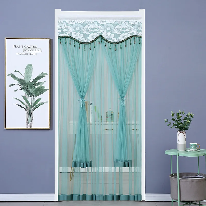 Summer New Double-layer Door Curtain Home Colorful Tassel Anti-mosquito Paste Type Partition Curtain Bedroom Kitchen Door Screen