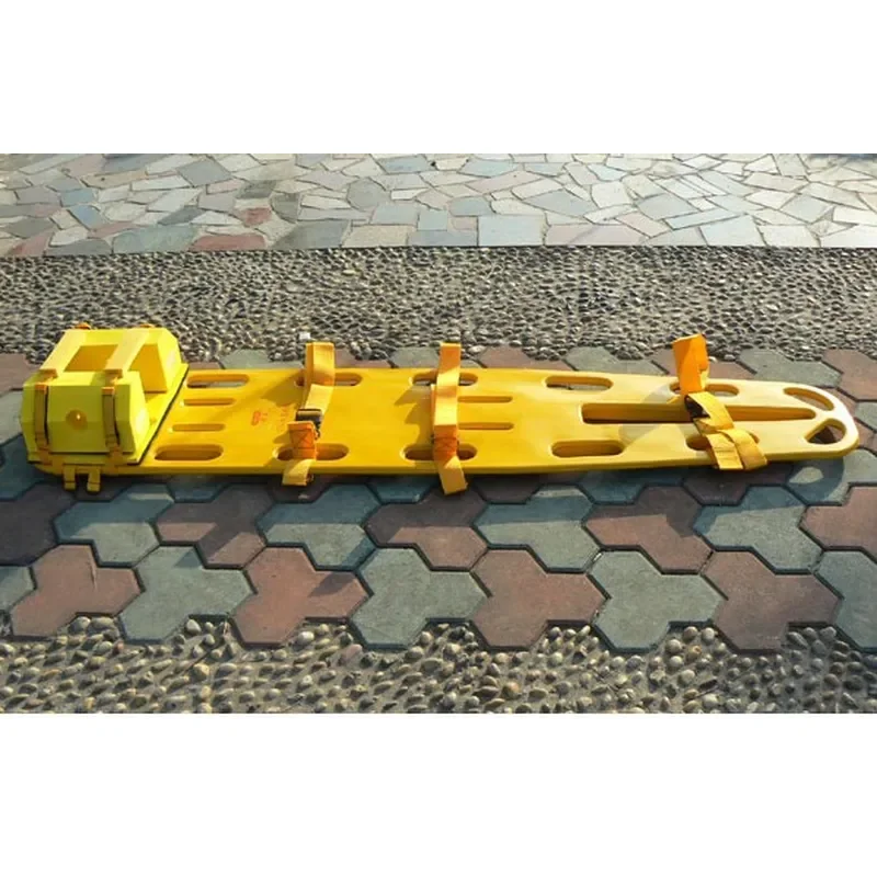Plastic Spine Board Rescue Stretcher With Head Fixer Neck Support Swimming Pool First Aid Lifesaving Accessories