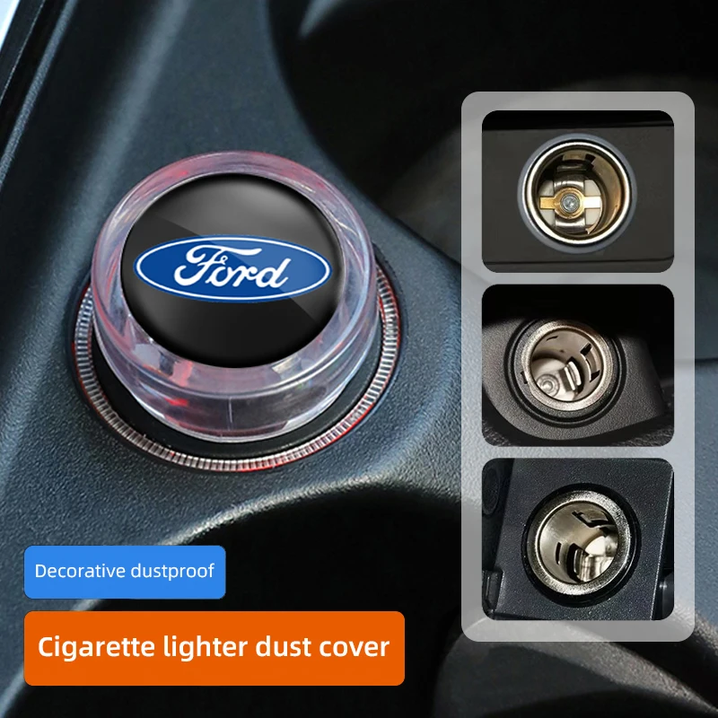 Car Cigarette Lighter Cover Dust Cover Accessories For Ford S MAX Ranger Focus Fiesta Mondeo Kuga Mustang Escort KA Ranger C-Max