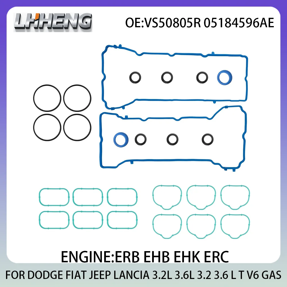 

Комплект прокладок клапанной крышки для зарядного устройства DODGE AVENGER FIAT FREEMONT JEEP GRAND CHEROKEE LANCIA 3.2L 3.6L 3.2 3.6 L T V6 GAS 10-16 ERB