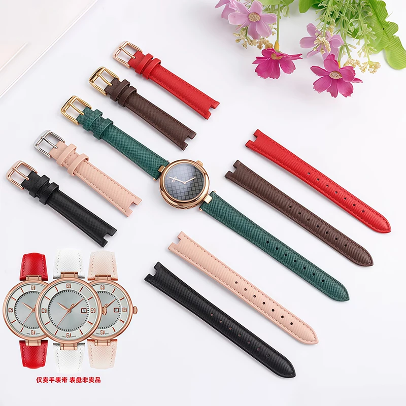 Cowhide strap For Garmin Lily Smart Sports Wrist Band Women's Fashion 6 colors Lizard pattern notch Watchband  14*6mm Pin buckle