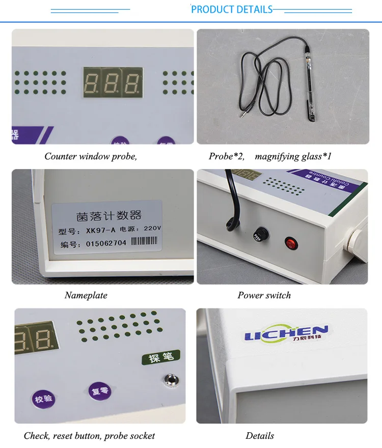 220V Digital Colony Counter: Semi-automatic Bacterial Tester for Precise Bacterial Testing XK-97A